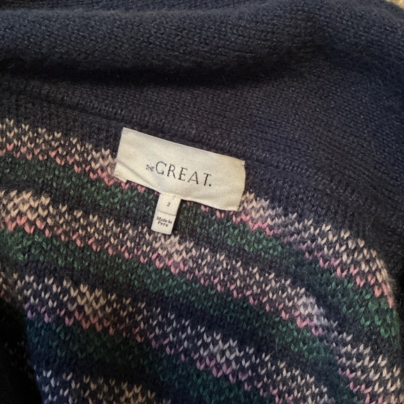 THE GREAT Bloom Lodge Cardigan size 2 Navy - Picture 9 of 11